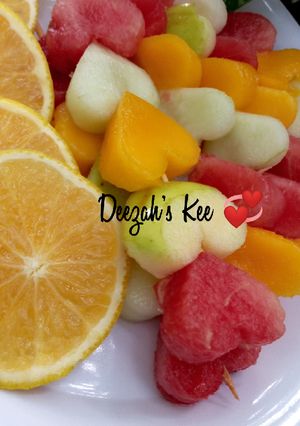 A picture of Heart❤️ Shape Fruits Sticks.