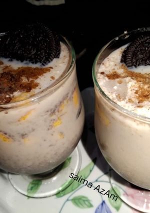 A picture of Mango oreo shake🍷مینگو اوریو شیک🍷.