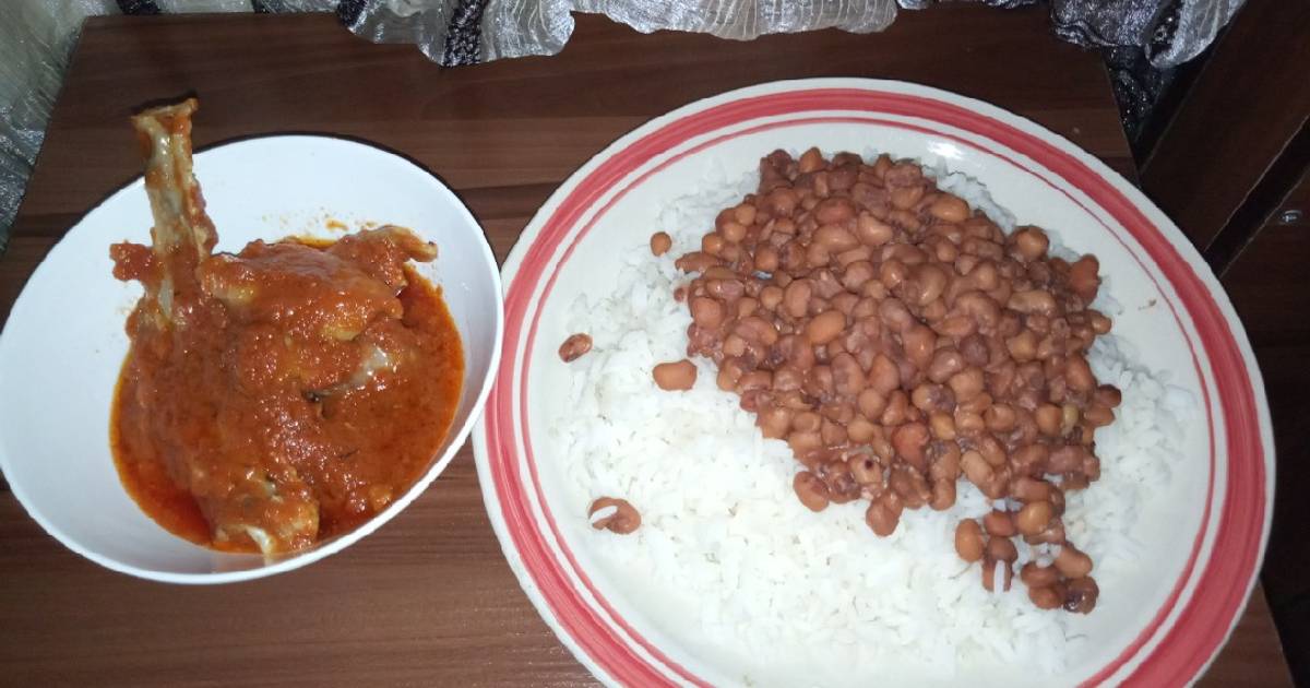 White rice and beans Recipe by Bukang Abujamom Cookpad