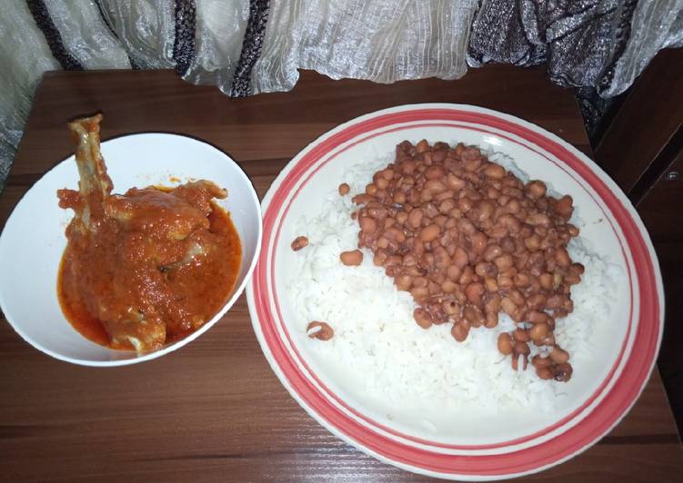 Homemade White rice and beans