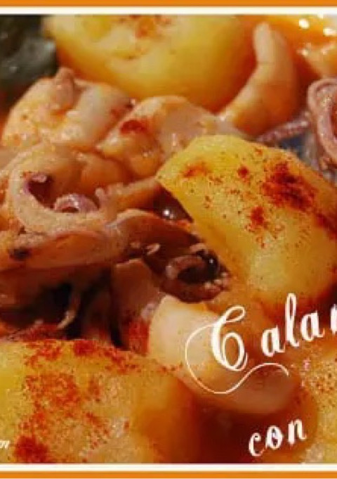 Una foto de Chipirones con patatas Thermomix