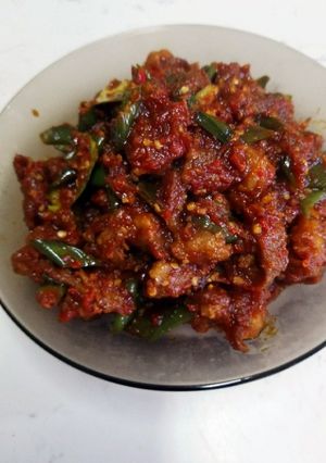Foto resep Tumis daging sapi cabai hijau