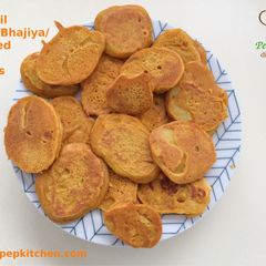 A picture of Less Oil Potato Bhajiya/ Pan fried Potato Fritters.