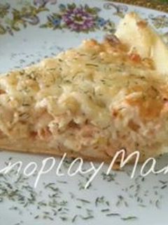 Una foto de Pastel de salmón sin lactosa y sin gluten en gme, f, g y tradicional