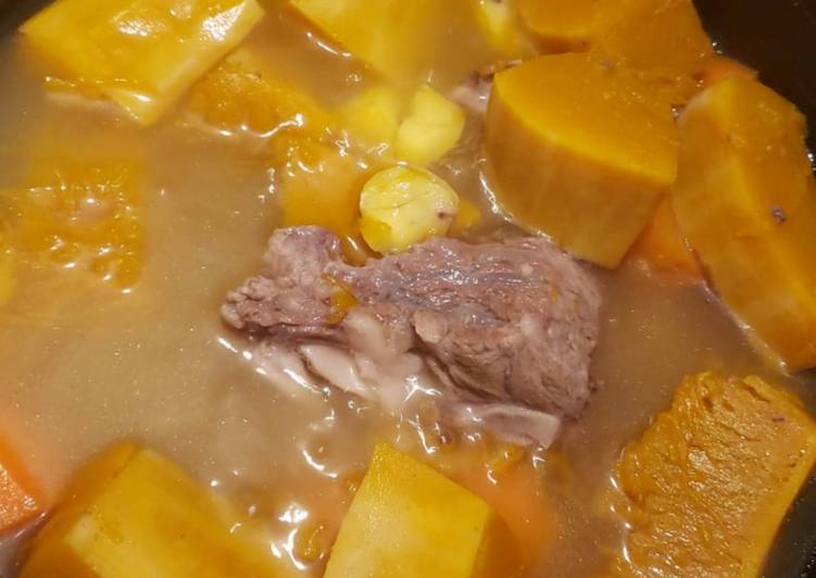 南瓜栗子煲鮑魚骨#壓力鍋