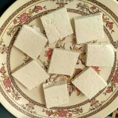 A picture of Low fat paneer at home.