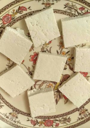 A picture of Low fat paneer at home.