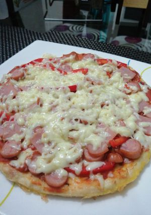 Una foto de Pizza sin harina saludable.🍕
