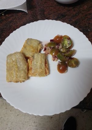 Una foto de Pencas rellenas de chorizo y queso curado