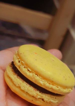 A picture of "French Macroons".