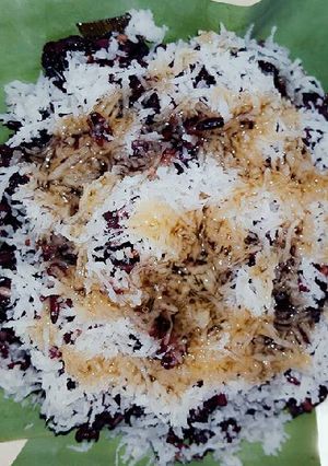 Foto resep Pulut/ketan hitam urap kelapa manis..by lely