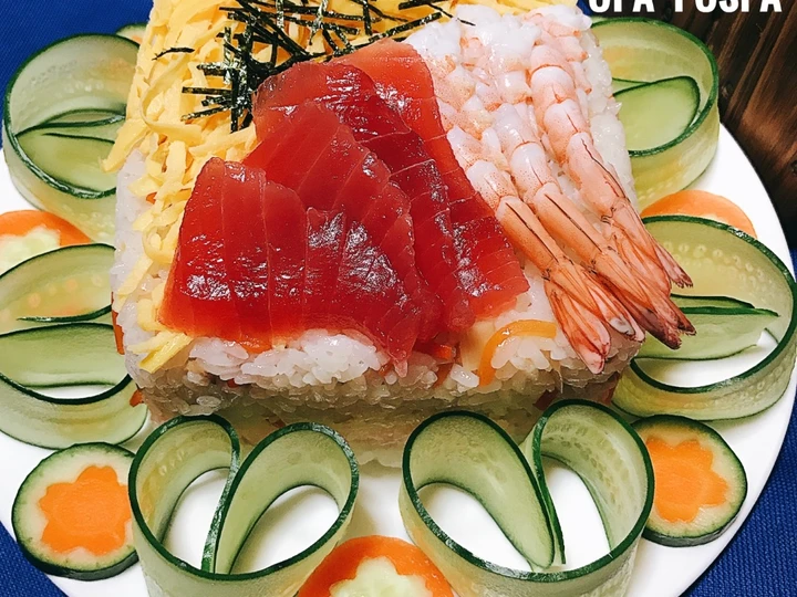 Langkah Mudah untuk Menyiapkan Resep Niiyama Chirashizushi cake (sushi cake) #nasi tumpengnya org jepang# yang Lezat Sekali Anti Ribet, Bikin Ngiler