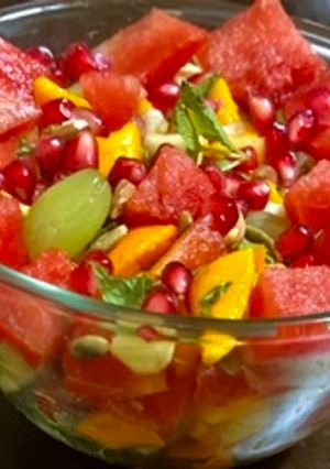 A picture of Fruit salad with dry fruits.