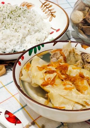 Foto resep Kuah Ayam Kampung Kembang Tahu