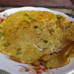 Semolina and gram flour cheela A picture of Semolina and gram flour cheela.