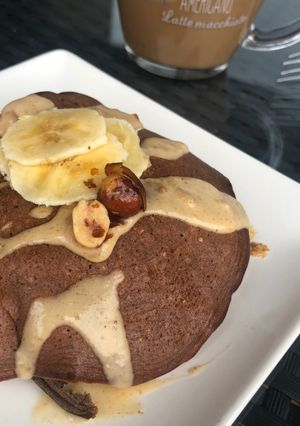 Foto principal de Hotcakes de avena, plátano y crema de cacahuete