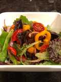 Green salad with homemade spicy balsamic vinegar