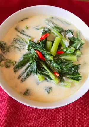 Foto resep Sawi hijau kuah santan