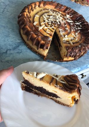 Diétás csokipudinggal töltött sajttorta recept fotója