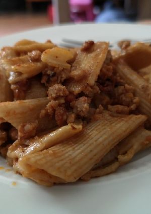 Darált húsos sült tészta recept fotója