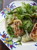 Broad bean, halloumi + new potato salad