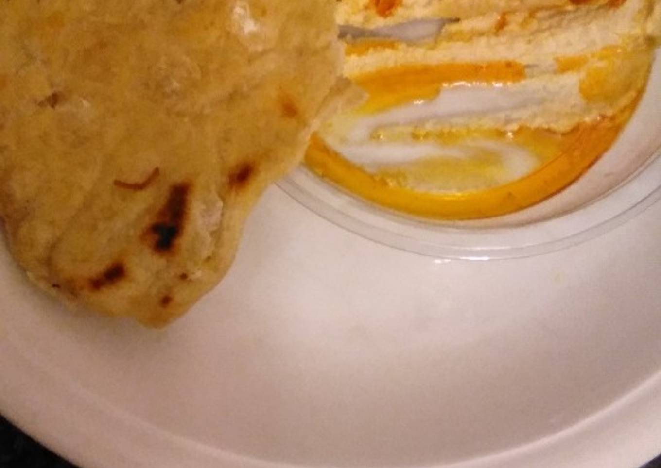 Homemade garlic naan bread