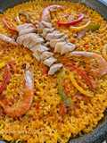 Arroz de secreto con un toque mexicano