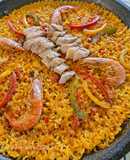 Arroz de secreto con un toque mexicano