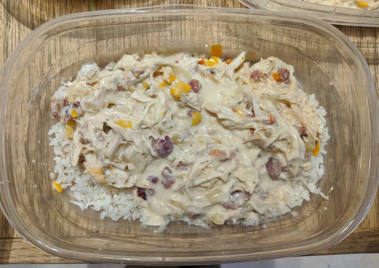 Easiest Way to Prepare Super Quick Homemade Keto Crack Chicken with Cauliflower Rice