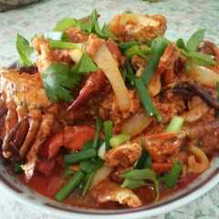 A picture of Kepiting saos padang.