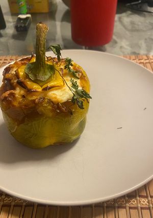 Une photo de Poivrons farcis à l’air fryer (végétarien)