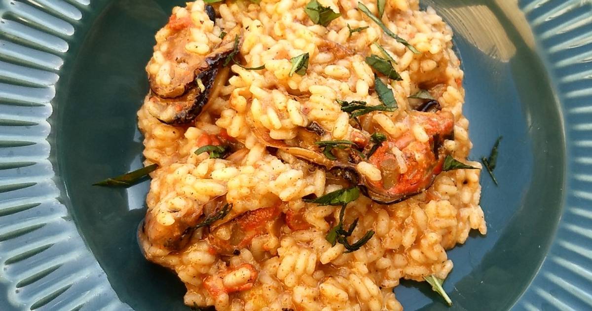 Risoto de marisco Receita por Bruno Ibias Cookpad
