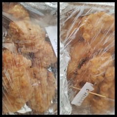 A picture of My 2 different flavours for battered chicken. Chilli & BBQ.