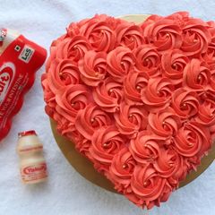 A picture of Red Velvet Cake with Cream Cheese Yakult Frosting.