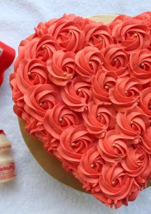 A picture of Red Velvet Cake with Cream Cheese Yakult Frosting.