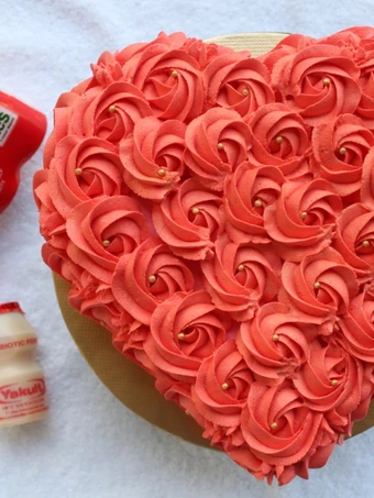 Easy Steps to Make Recipe Red Velvet Cake with Cream Cheese Yakult Frosting that is  Makes Drooling, Perfect}