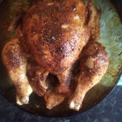 A picture of Pot roasted chicken.