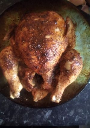 A picture of Pot roasted chicken.