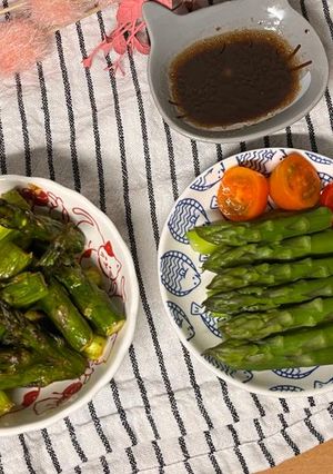 蘆筍前菜二食 之 涼拌蘆筍 (可素食) 的食譜成品照片