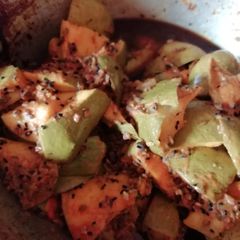 A picture of Aam pickle / mango pickle.