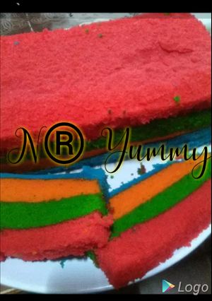 Foto resep Rainbow cake (kukus)