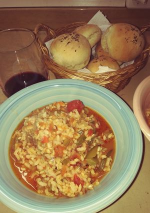 Una foto de Guisito de arroz y vegetales