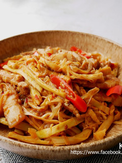 桂竹筍炒五花_一鍋到底快速料理 的食譜成品照片