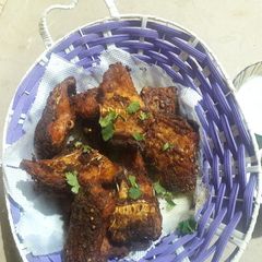 A picture of Fry fish and imlli ki chattni.
