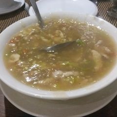 A picture of Chicken corn soup.