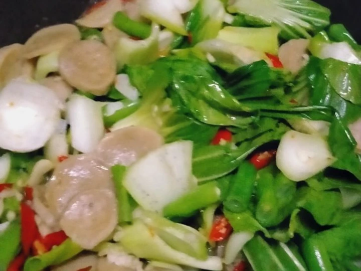 Easy Steps Prepare Recipes 159) tumis pokcoy with buncis &amp;amp; bakso(PBB) the  Makes Drooling Appealing.