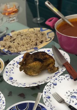 صورة لوصفة دجاج محشي بالرز واللحم المفروم 🍗😍