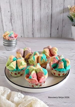Foto resep Bolu Kukus Mekar Pelangi