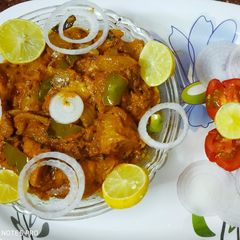 A picture of Kadai Soya chaap masala....