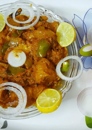 A picture of Kadai Soya chaap masala....
